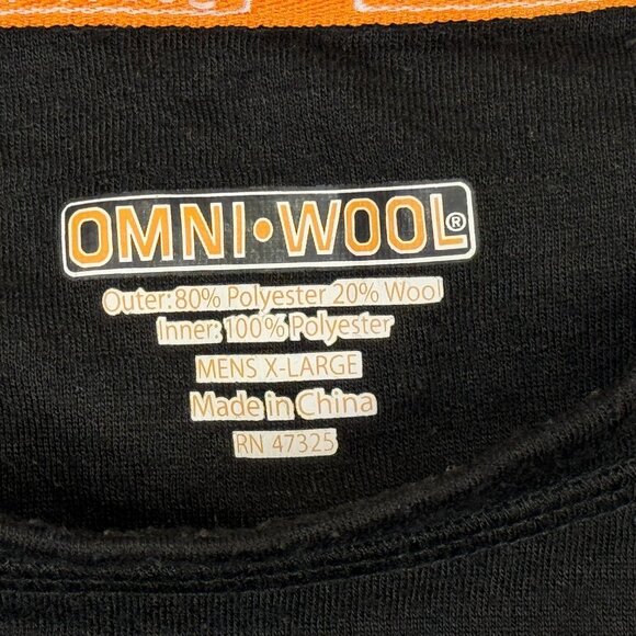 Omni Wool Base Layer Shirt Mens XL Black Wool Long Sleeve Hunting Outdoor Sports - Picture 3 of 9